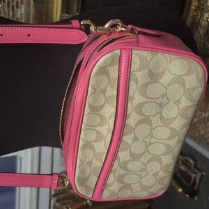 Coach Pink and Beige Crossbody Bag